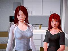 my new family exploring erotic games with teen brunette and redhead