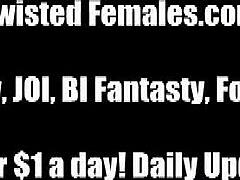 Mistress squeezes slave's tiny head in strong thighs in pov domination bdsm scene