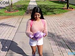 I lick my teen pussy while bent over for father-in-law's fingering with Teddy and Binky Beaz