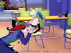 Harley Quinn's Hentai Blowjob And Cumshot On Big Tits Ass