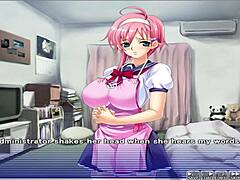 in apartment of love episode 5, he gropes her in the game anime hentai style