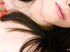 Radiant brunette displays flawless body 😊