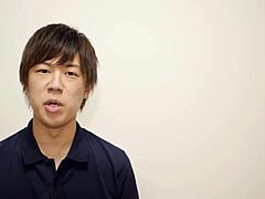 Gay Japanese boy Kazuya's solo performance