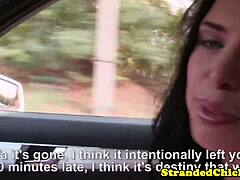 Bigtit Euro Hitchhiker Sucks and Gets Cum on Tits Outdoors