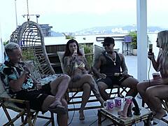 Sexy lingerie and anal play in amateur group sex