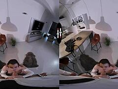 josephine the scandal girl in dark room vr blowjob with big tits and ass.