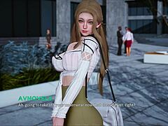 Beautiful woman with an amazing set of large natural breasts in a 3D animated hentai