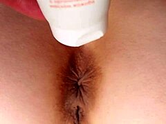 Perfect ass teen takes cum deep in tight gaping asshole