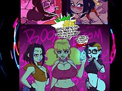 Cartoon Party with Comic Anime Hentai Characters