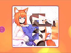 Beautiful catgirl waifu in hot action in uncensored scene