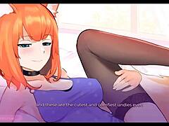 catgirl waifu 2 uncensored part 2 with foxy girl playing games and using toys 😘
