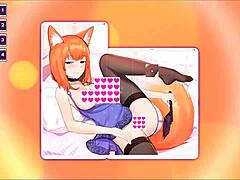 Beautiful catgirl waifu in hot action in uncensored scene
