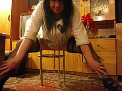 Hot Milf Klaudiaamergirl Boldly Masturbates in Lingerie with Natural Tits and Ass