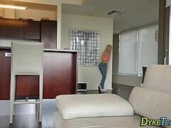 Teen lesbian dominatrix fucks bound girl