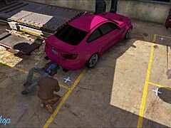 cristina gets fucked by 2 mechanics in the workshop