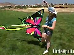 teen rubbing her clit outdoors and sucking a popsicle - little april