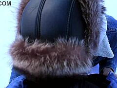 Oh wow, sexy blonde gets facefucked and creampied in public!