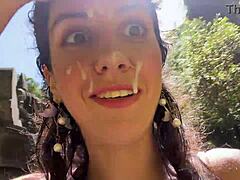 crazy gay cumwalk adventure on public outdoor waterfall with intense action