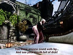 Futa Chaconne Deepthroats Aya in Public Outdoor Blowjob