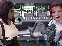 3D animated hentai Elsie's curvaceous body in lesbian space adventure