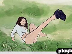 Perfect small tits MILF Anetta Keys strips hot outdoors for steamy posing.