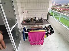 i hired this latina maid, look at her dancing ass, she's so hot, i go crazy watching her get anal fucked in pov