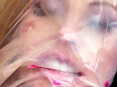 Busty blonde lets him pound her booty and cum in her mouth