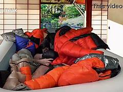 20 down jackets in a pool, insane!