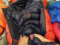 20 down jackets in a pool, insane!