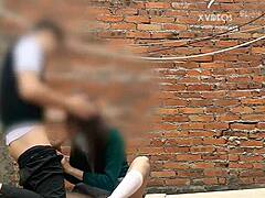 public sex with my mexican classmate behind school halls. this federal student sucks me off like a pro, part 1!