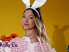 Asian Teen 18+ Girl Kelly Lu Exposes Hot Body with Pierced Nipples for Playboy