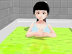 Koko A Strips Naked in the Bath