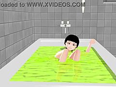 Koko A Strips Naked in the Bath