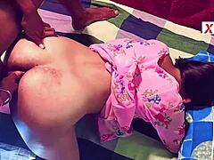 slim desi girl gets hard doggystyle creampie fuck from lover