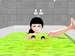 Koko A Strips Naked in the Bath