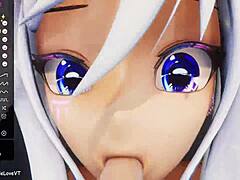 Pov Blow Job From Hentai Vtuber Elfie Love In 3D Vrchat Mmd