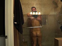 shower sex where my nipples press the glass while sucking big cock 😘
