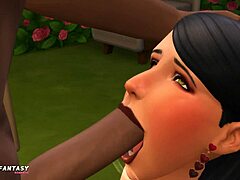 bent over doggystyle with big black cock in sims 4