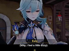 Eula from genshin in 3d hentai animation