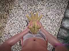 Cosplay Maid From The Helpful Fox Senko-San In 3D Anime Parody