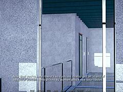 curvy 3d anime girl with big tits getting sexy in polyturnon 3 game