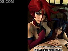 League Of Legends Miss Fortune And Ahri Cosplay Uncensored Hentai AI Generated
