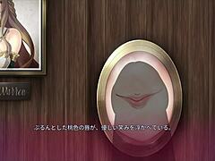 sister sucking through wall hole in anime