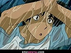 Sweet virgin pussy drilled and fingered in wild hentai