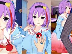 Hell Yeah! Satori from Touhou Gets Her Big Tits Groped in 3D Hentai!