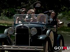 Got Mum - Cowboy Role-play Outside Orgy With Mommy Blonde And Brunette Milfs In Group Facial Sex