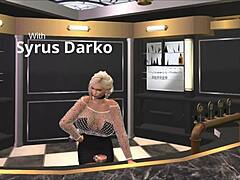 smart girl bent over for cartoon monster cock action