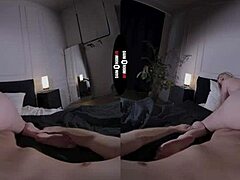 Big boss in charge in dark room VR experience