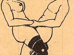 vintage erotic drawings showcase the sensual alphabet in retro comic style.