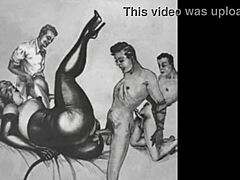 vintage erotic drawings showcase the sensual alphabet in retro comic style.